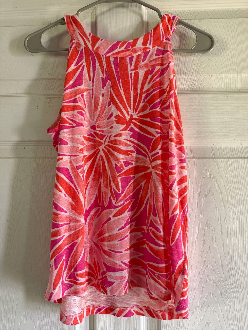Sigrid Olsen Pink & Red Floral Swim Cover-Up Tank
